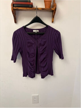 Dressbarn Y2K Ribbed Cardigan Purple Size SP